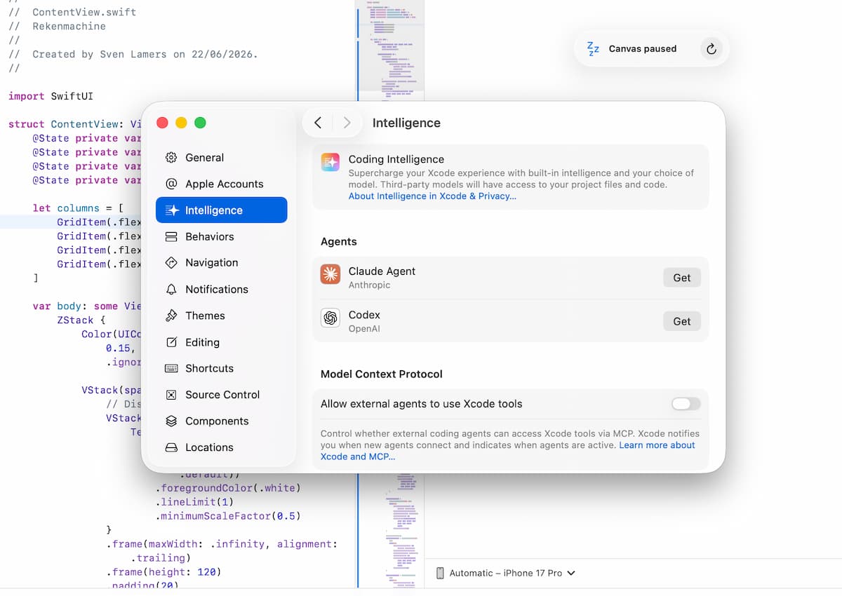 Instructiefoto: Open Xcode Intelligence