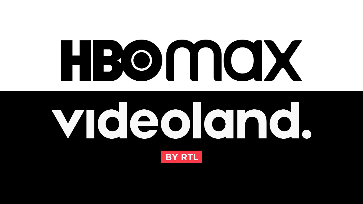 Logo's HBO Max en Videoland onder elkaar