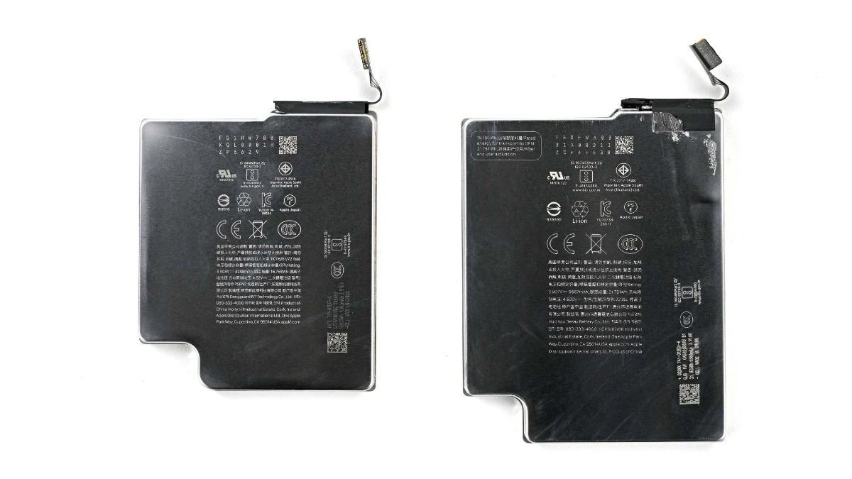 iPhone 18 Pro batterij links, Pro Max batterij rechts