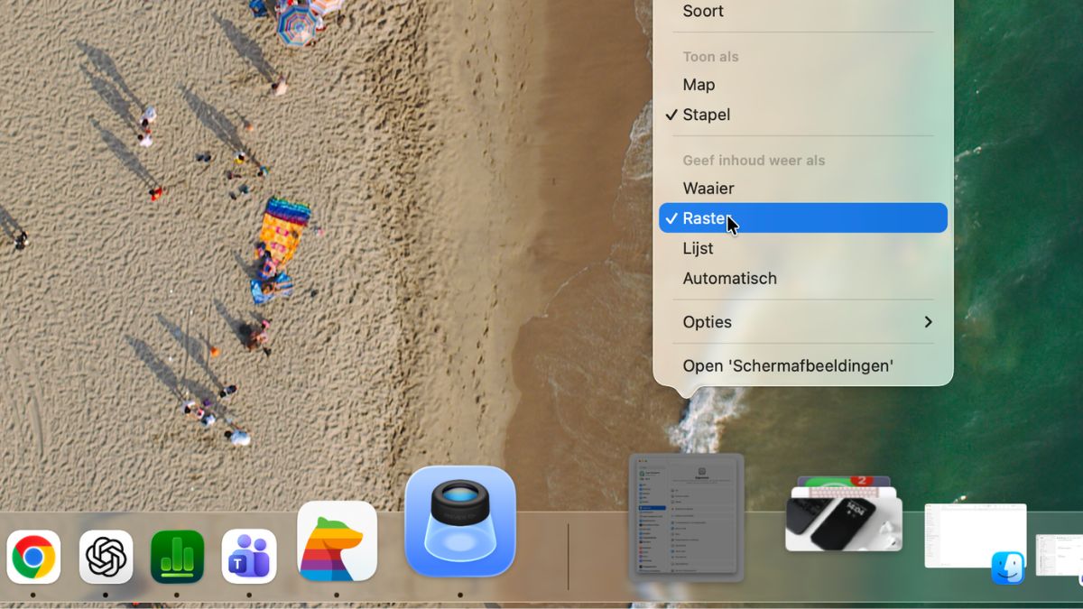 Raster in je dock