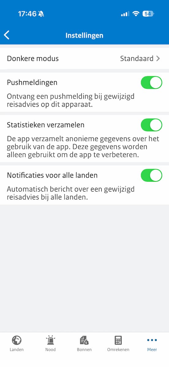 Instructiefoto: Notificaties voor alle landen