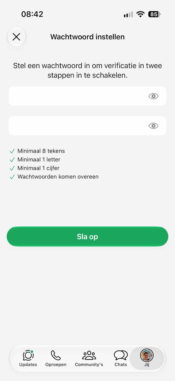 Whatsapp wachtwoord