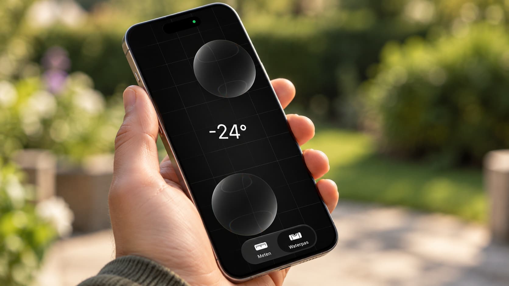 iPhone met waterpas header