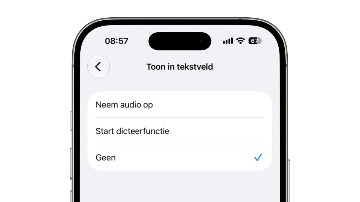 Verwijder de audioknoppen uit Berichten