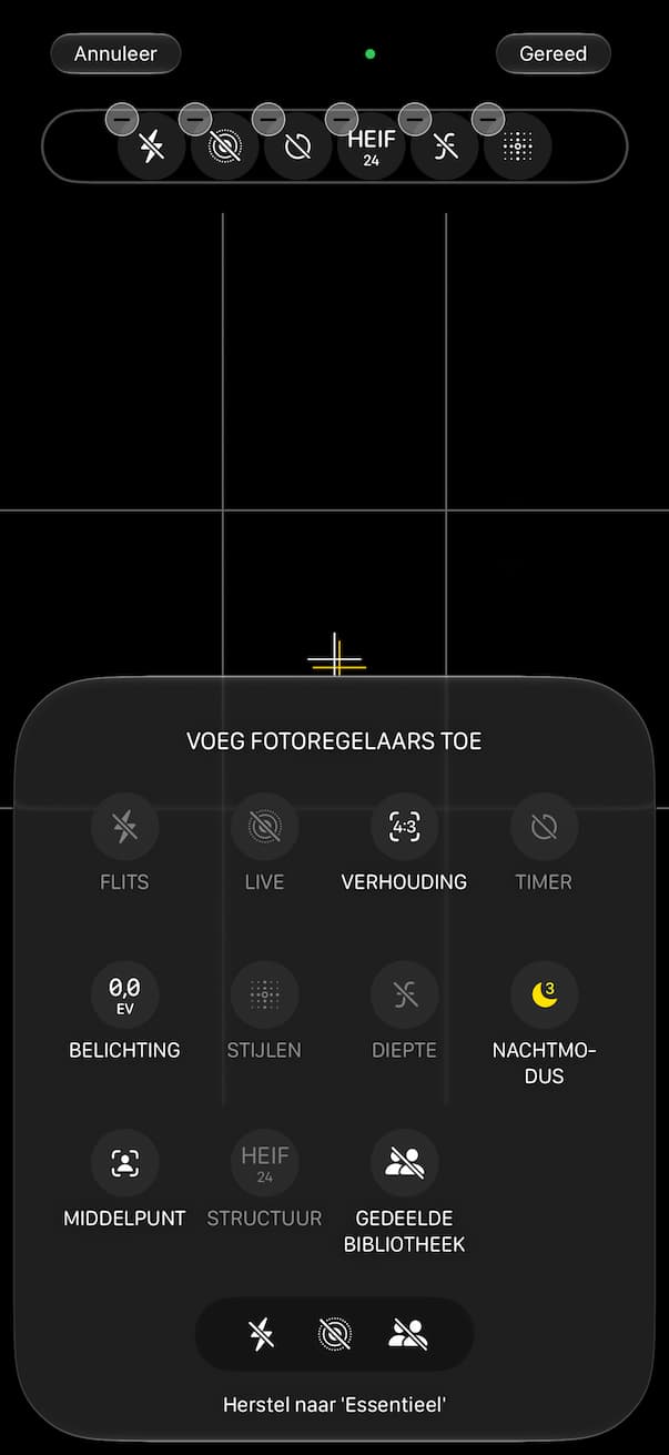 Cameraknoppen aanpassen