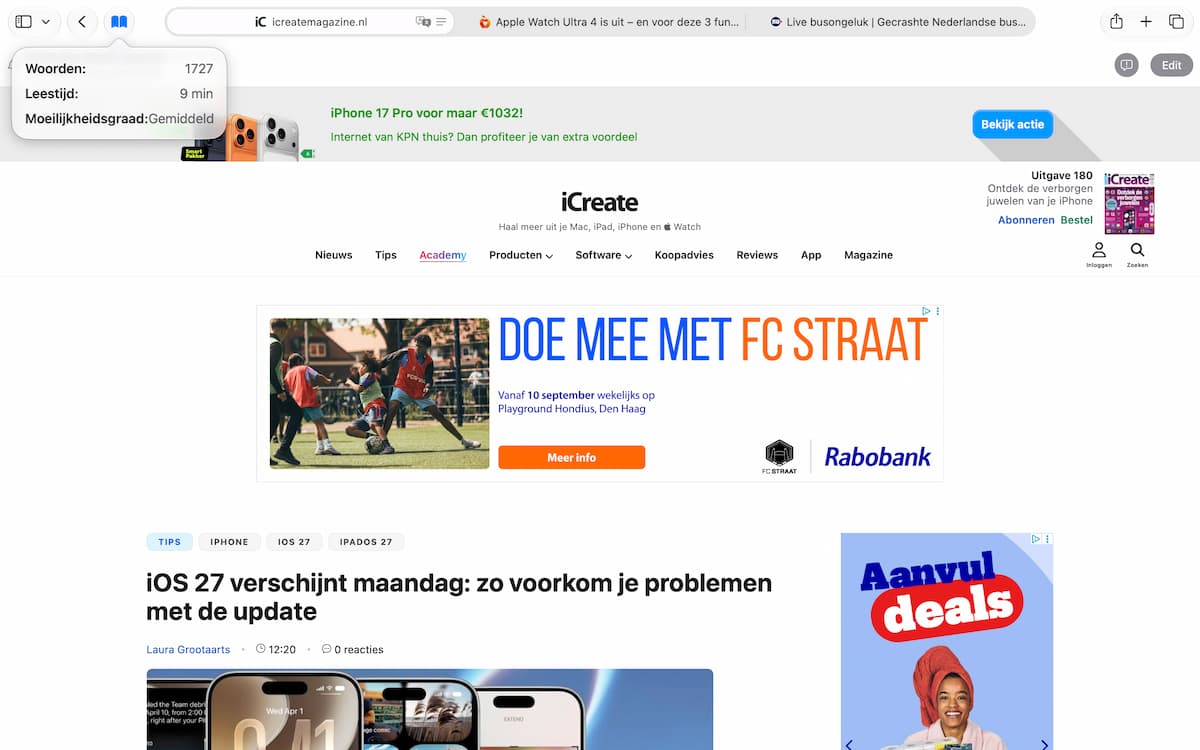 Instructiefoto: In de knoppenbalk