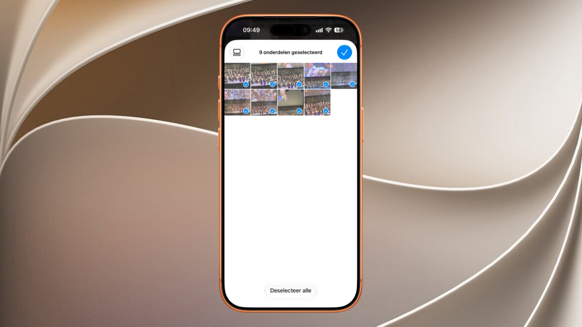 iPhone met geselecteerde beelden