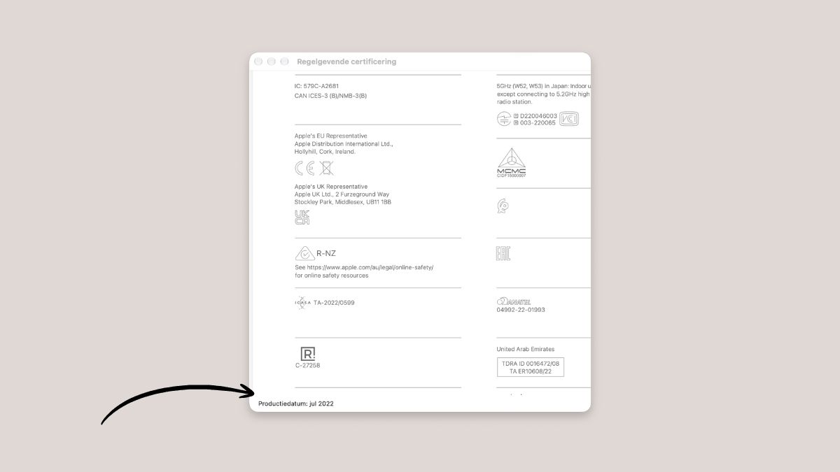 Productiedatum mac